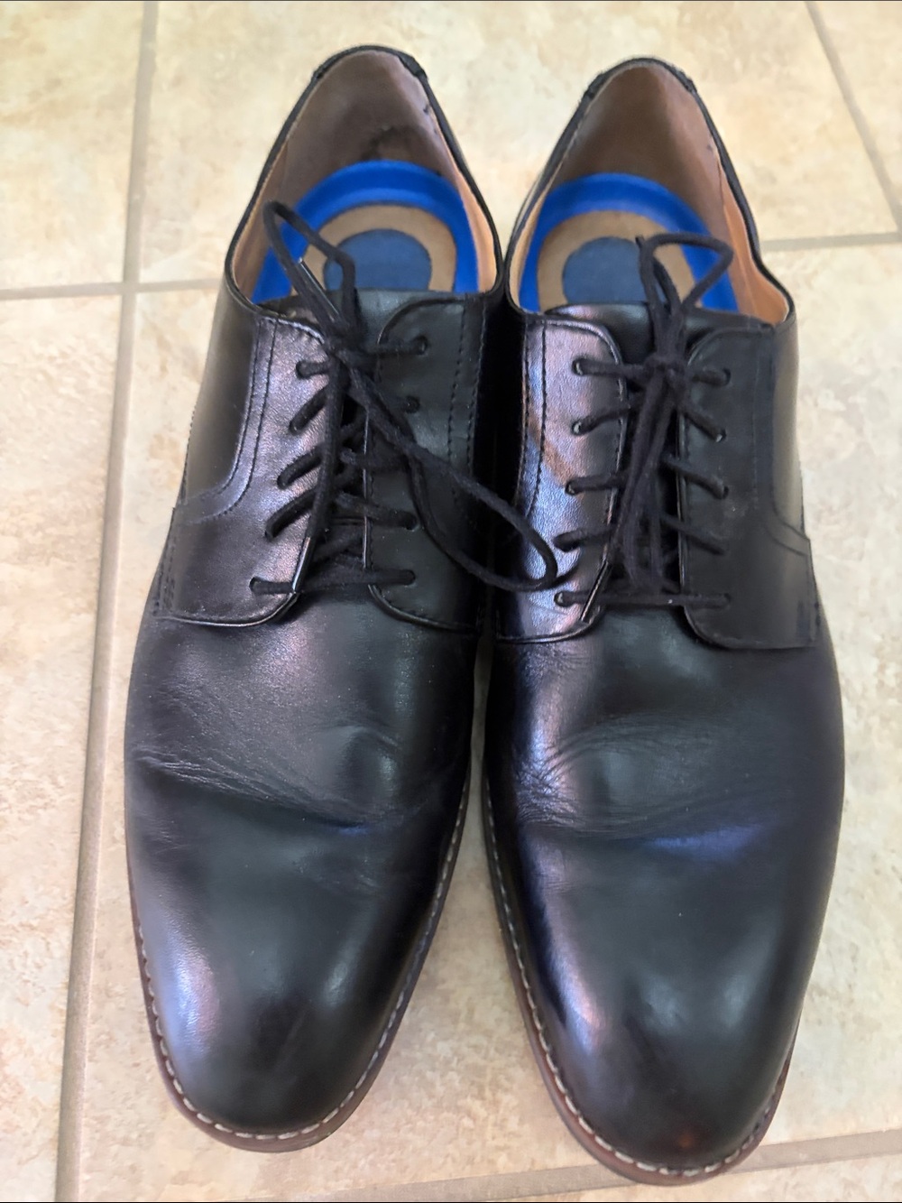 Nunn Bush Black Leather Lace-Up Oxfords